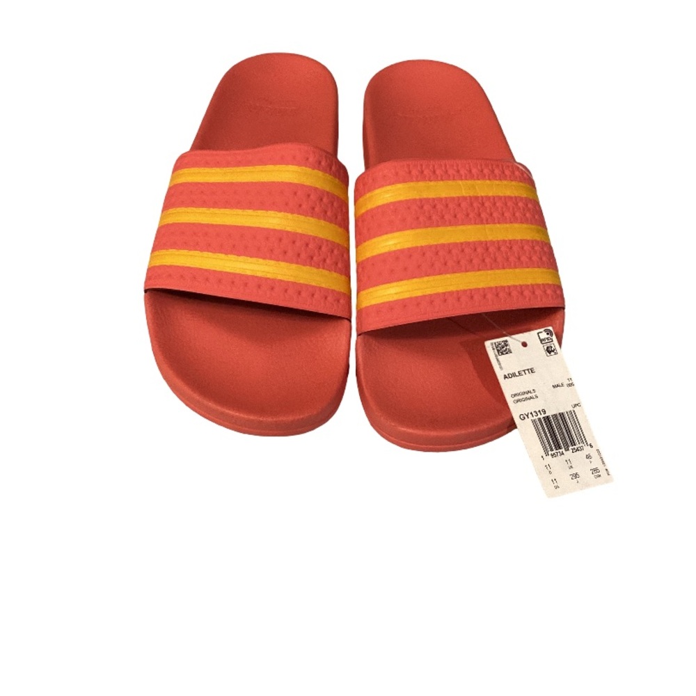 Adidas Originals Adilette Slides Semi Turbo Gold Size 11 - Picture 4 of 6